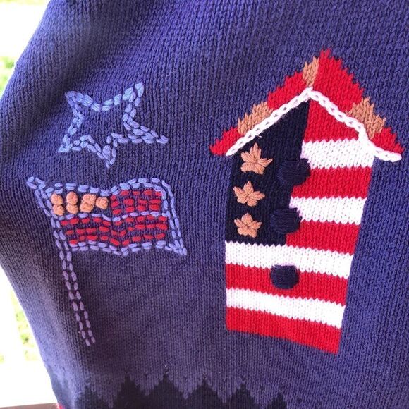 Grandmacore grandma sweater vest Fourth of July 4th women’s 2X plus size - Picture 16 of 16